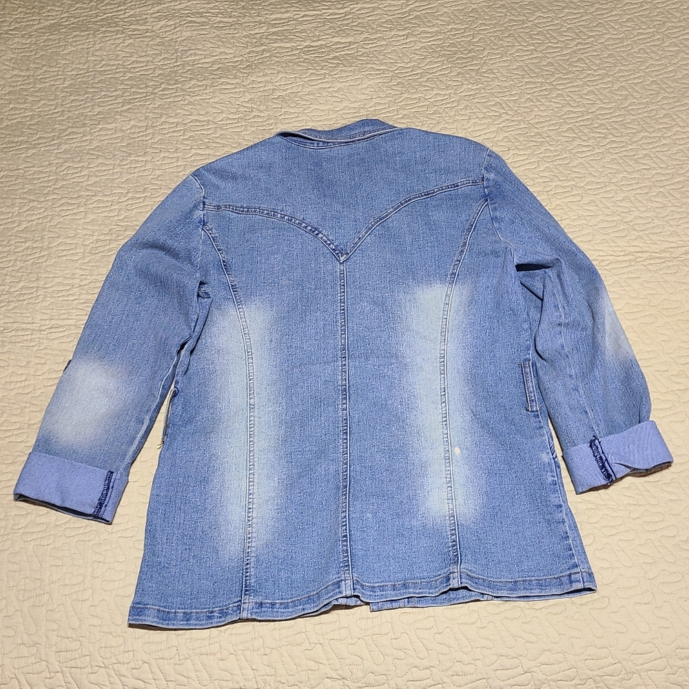 Vintage Kaity floral denim jacket size L - Picture 9 of 11